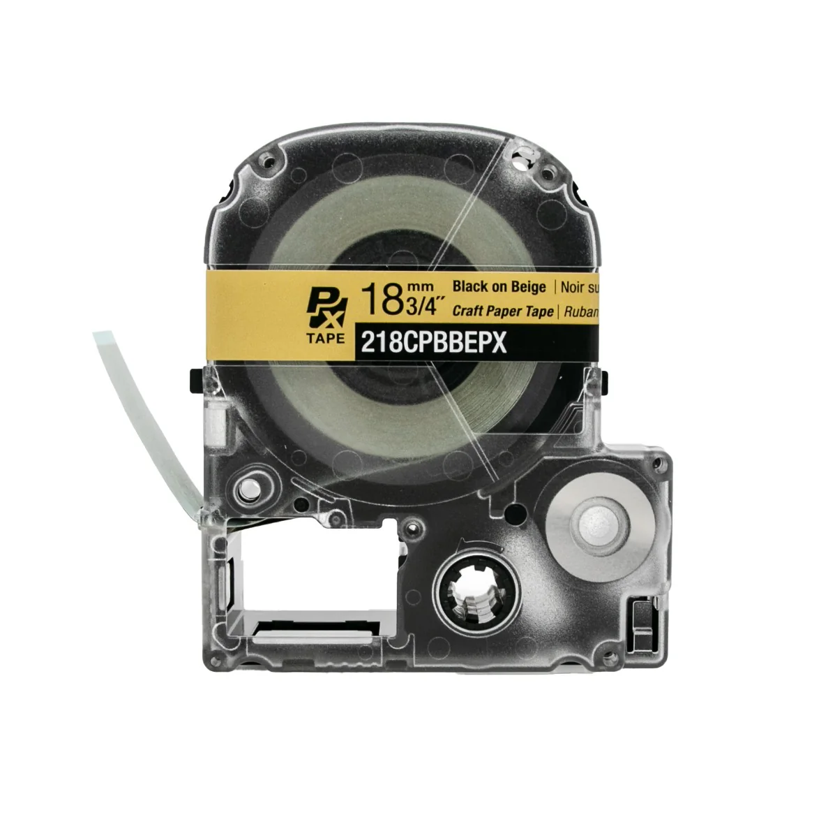 Epson LabelWorks PX 3/4" (18mm) X 16.5 FT Black on Beige Craft Paper Tape - 218CPBBEPX - Image 4