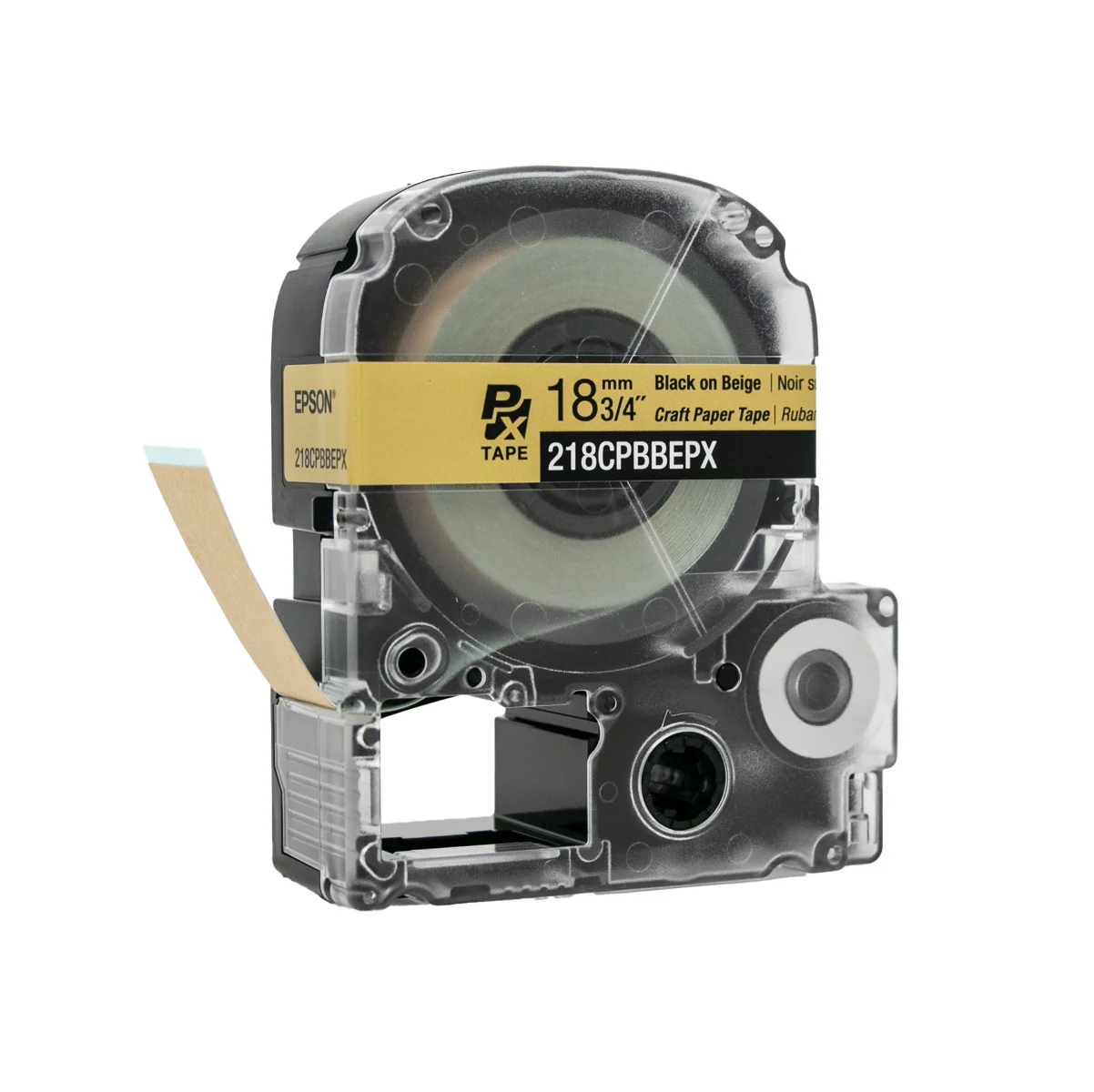 Epson LabelWorks PX 3/4" (18mm) X 16.5 FT Black on Beige Craft Paper Tape - 218CPBBEPX - Image 6