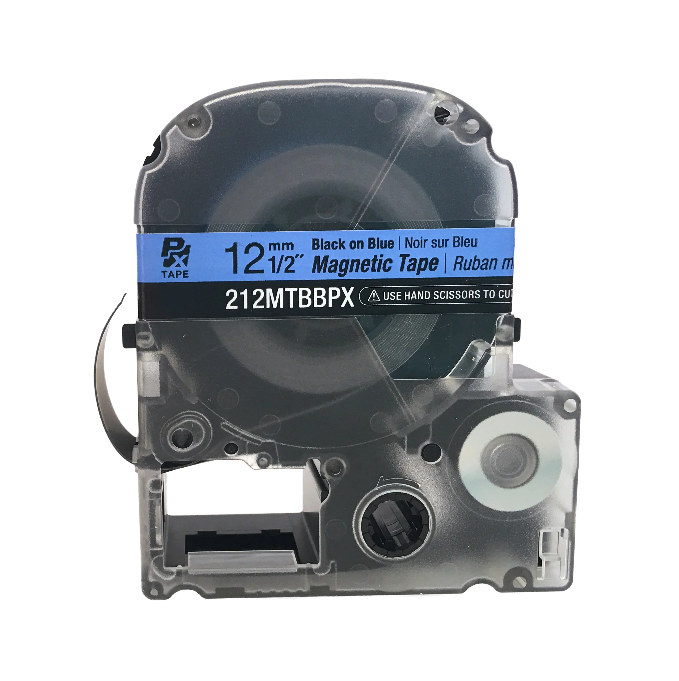 Epson LABELWORKS PX Magnetic 1/2" (12mm) x 4.9 ft Black on Blue Tape - 212MTBBPX-4.9 - Image 2