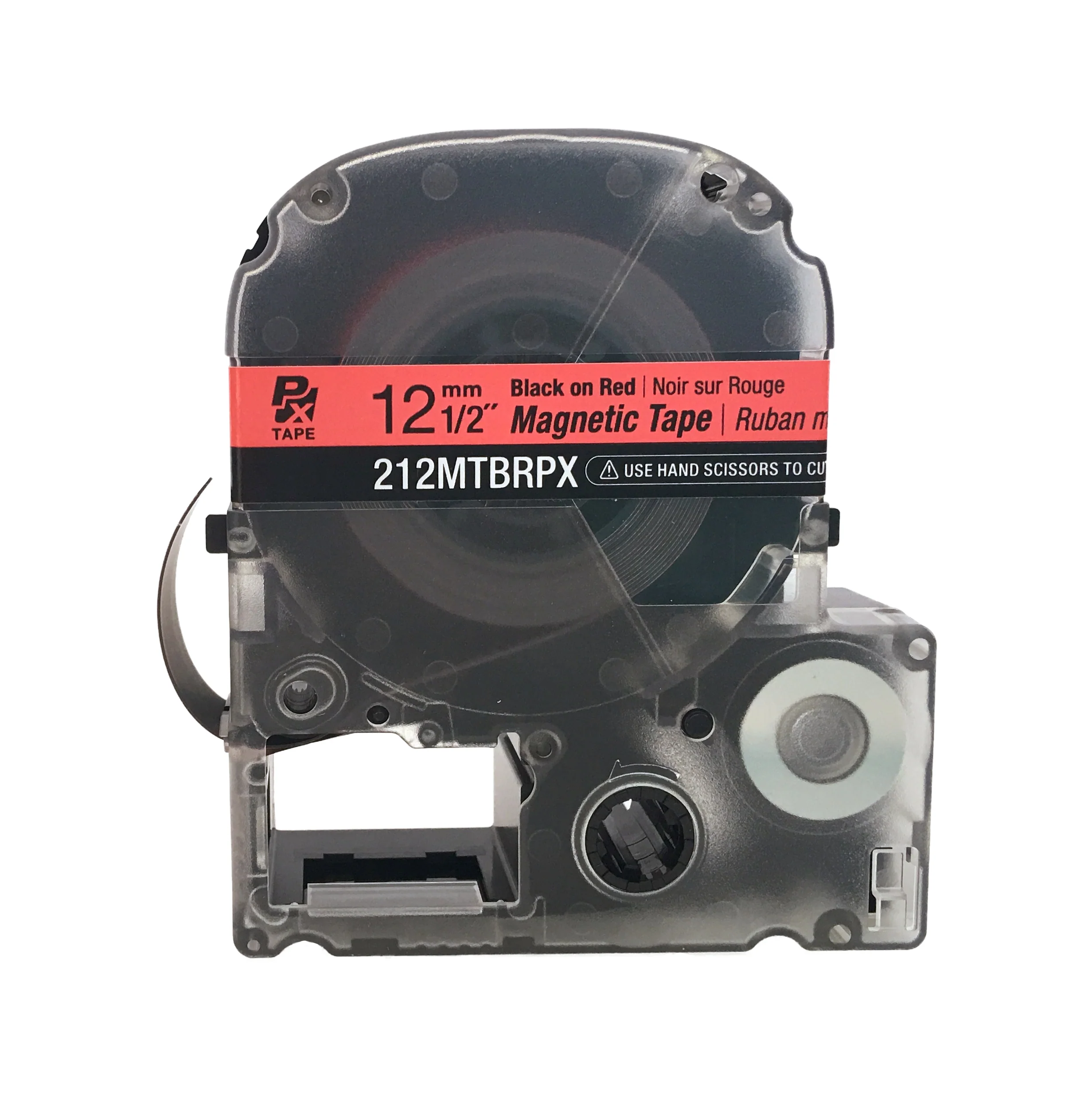 Epson LABELWORKS PX Magnetic 1/2" (12mm) x 4.9 ft Black on Red Tape - 212MTBRPX-4.9 - Image 2