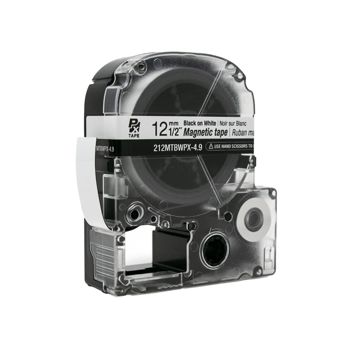 Epson LABELWORKS PX Magnetic 1/2" (12mm) x 4.9 ft Black on White Tape - 212MTBWPX-4.9 - Image 4