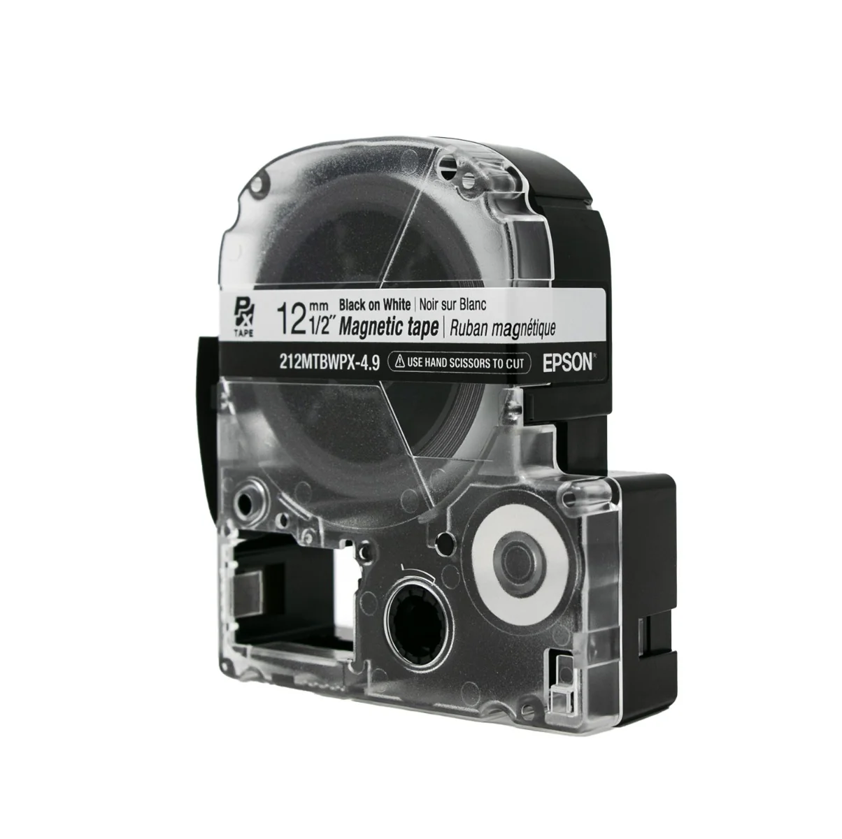 Epson LABELWORKS PX Magnetic 1/2" (12mm) x 4.9 ft Black on White Tape - 212MTBWPX-4.9 - Image 5