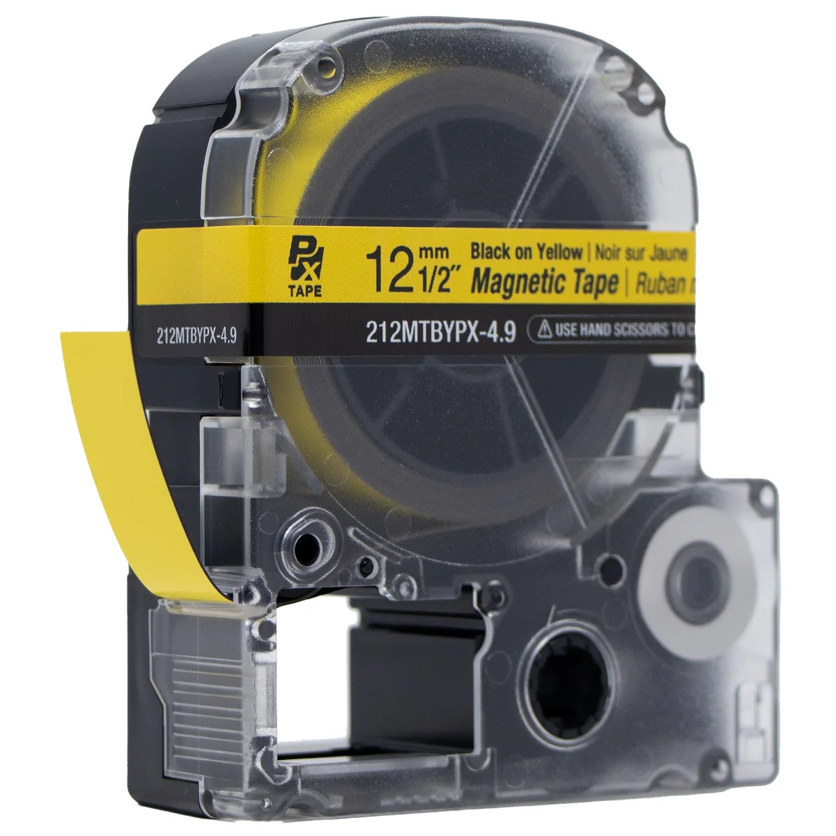 Epson LABELWORKS PX Magnetic 1/2" (12mm) x 4.9 ft Black on Yellow Tape - 212MTBYPX-4.9 - Image 4