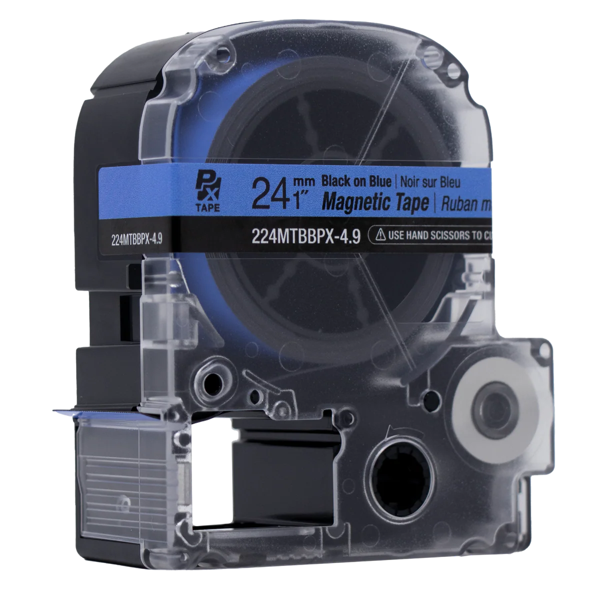 Epson LABELWORKS PX Magnetic 1" (24mm) x 4.9 ft Black on Blue Tape - 224MTBBPX-4.9 - Image 4