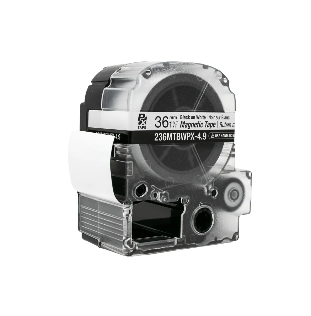 Epson LABELWORKS PX Magnetic 1½" (36mm) x 4.9 ft Black on White Tape - 236MTBWPX-4.9 - Image 4