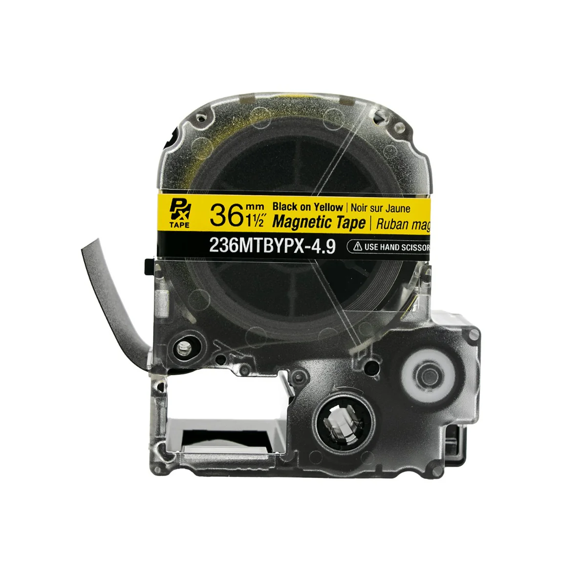 Epson LABELWORKS PX Magnetic 1½" (36mm) x 4.9 ft Black on Yellow Tape - 236MTBYPX-4.9 - Image 2