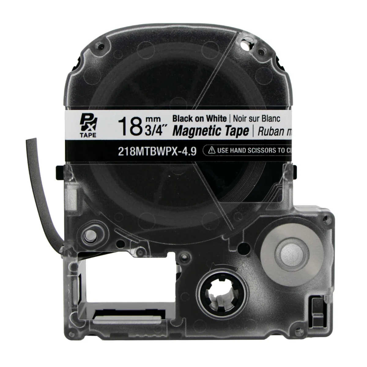 Epson LABELWORKS PX Magnetic 3/4" (18mm) x 4.9 ft Black on White Tape - 218MTBWPX-4.9 - Image 2