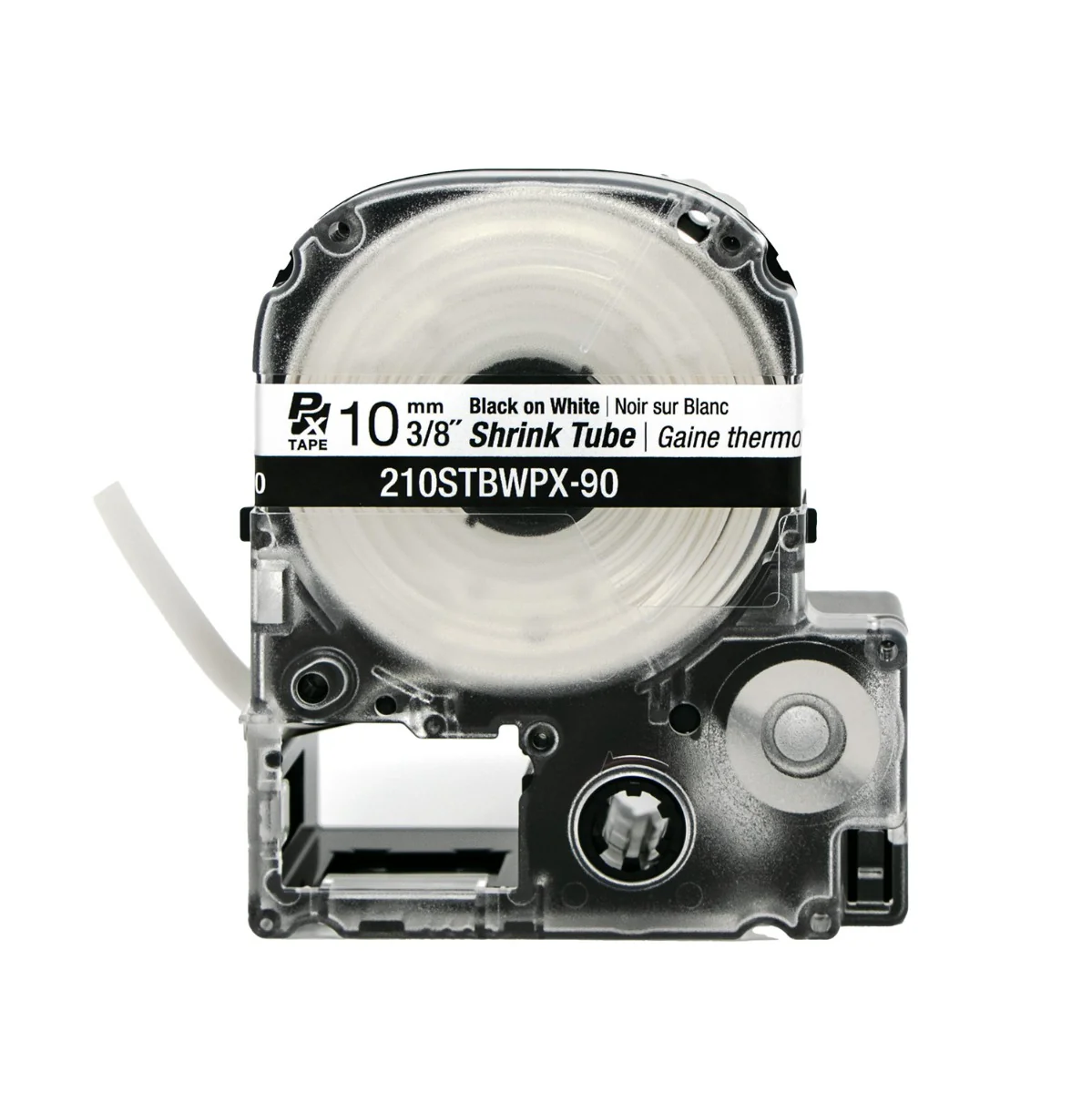 Epson LABELWORKS PX Shrink Tube 3/8" (AWG 4-12) x 90" Black on White Tape - 210STBWPX-90 - Image 2