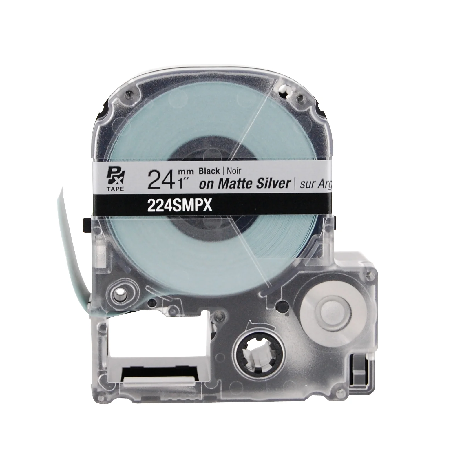 Epson LABELWORKS PX Silver Matte 1" (24mm) x 30 ft Black on Silver Matte Tape - 224SMPX - Image 2