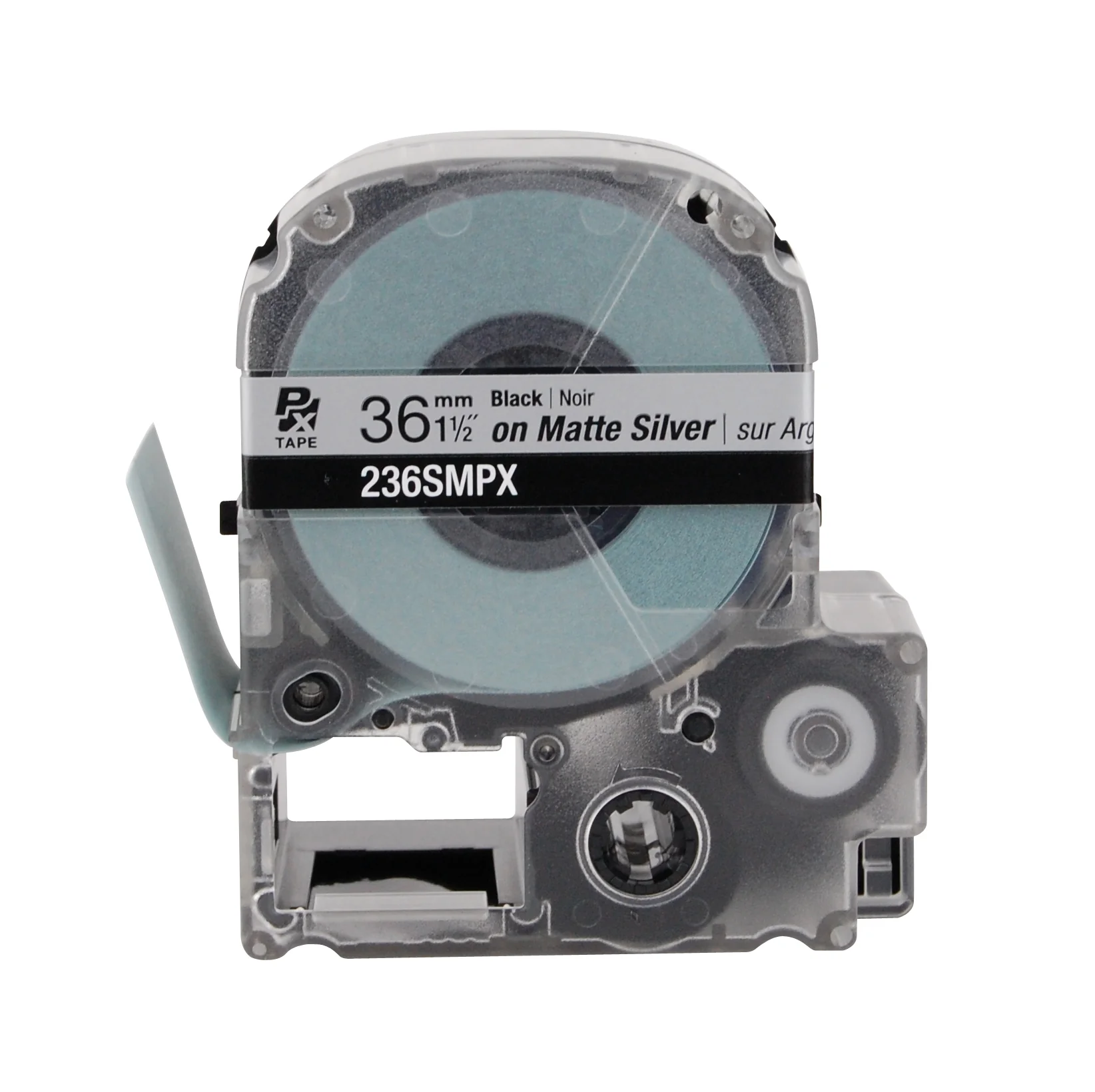 Epson LABELWORKS PX Silver Matte 1½" (36mm) x 30 ft Black on Silver Matte Tape - 236SMPX - Image 2