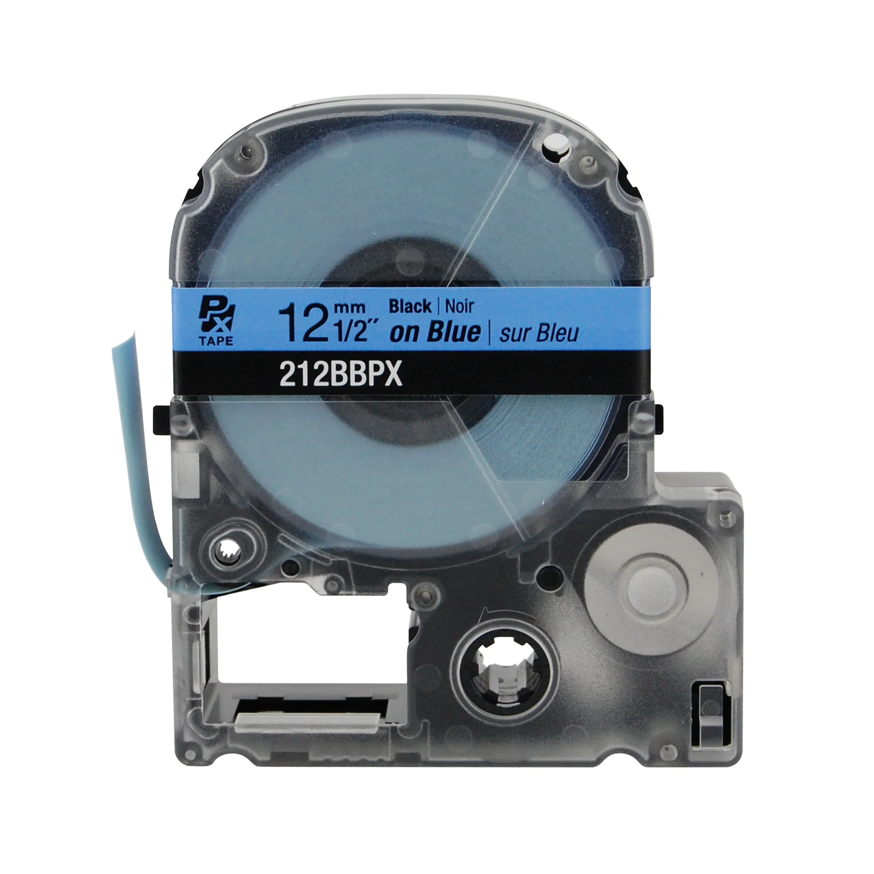 Epson LABELWORKS PX Standard 1/2" (12mm) x 30 ft Black on Blue Tape - 212BBPX - Image 2