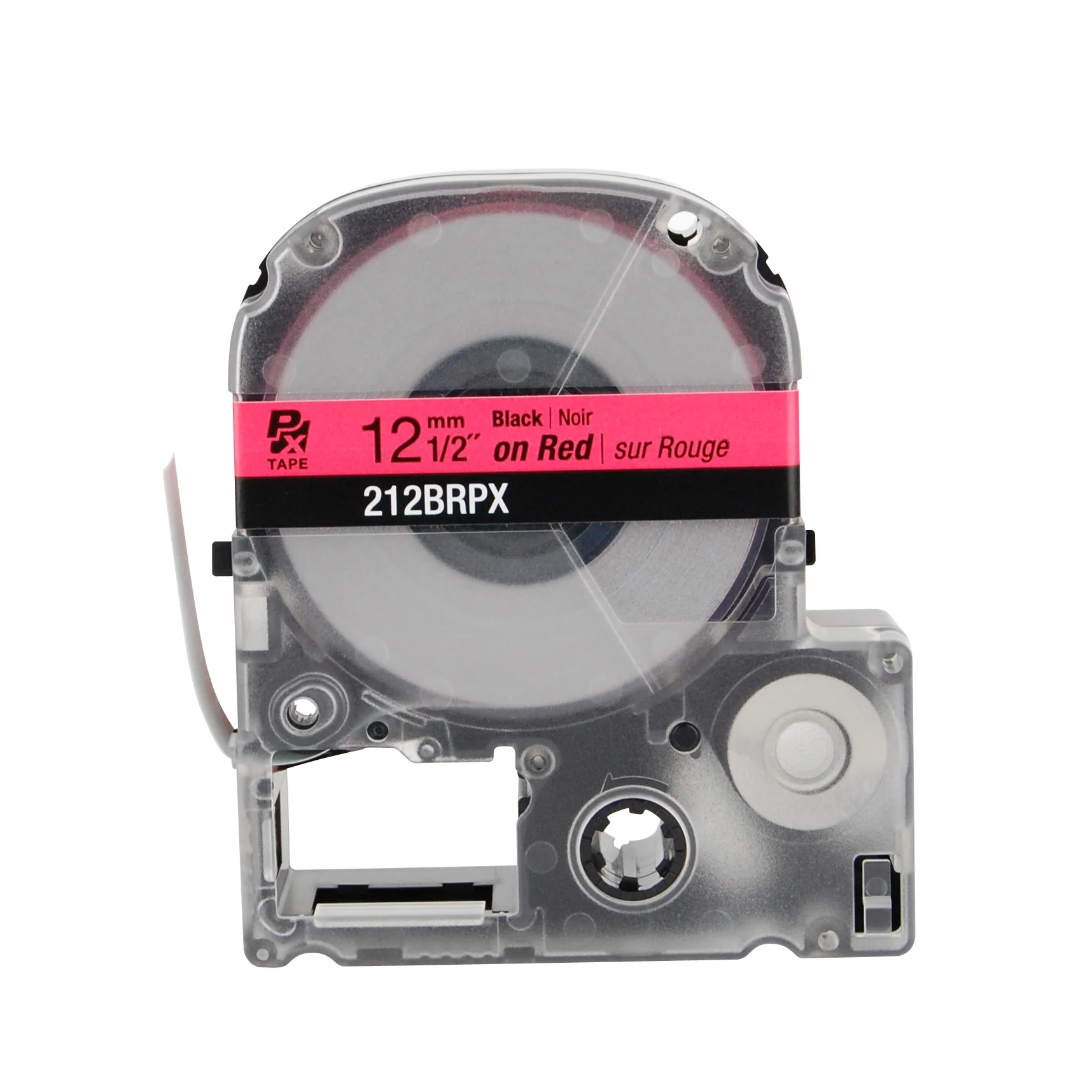 Epson LABELWORKS PX Standard 1/2" 12mm) x 30 ft Black on Red Tape - 212BRPX - Image 2
