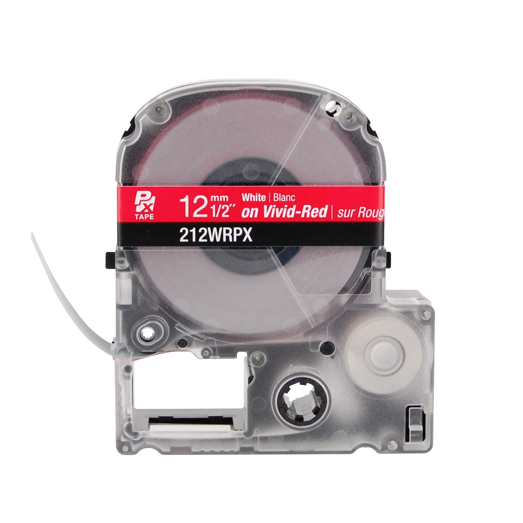Epson LABELWORKS PX Standard 1/2" (12mm) x 30 ft White on Vivid-Red Tape - 212WRPX - Image 2