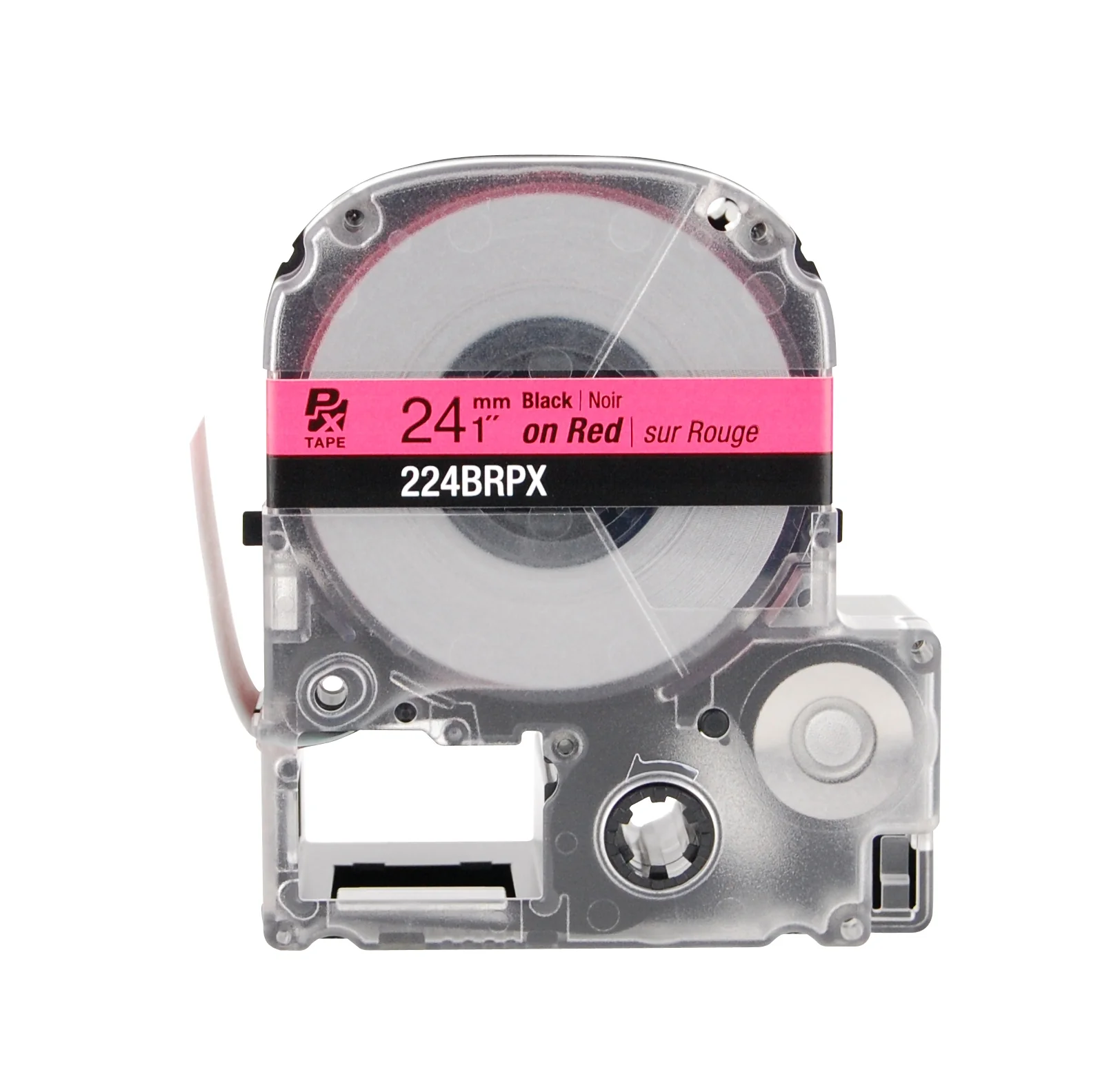 Epson LABELWORKS PX Standard 1" (24mm) x 30 ft Black on Red Tape - 224BRPX - Image 2