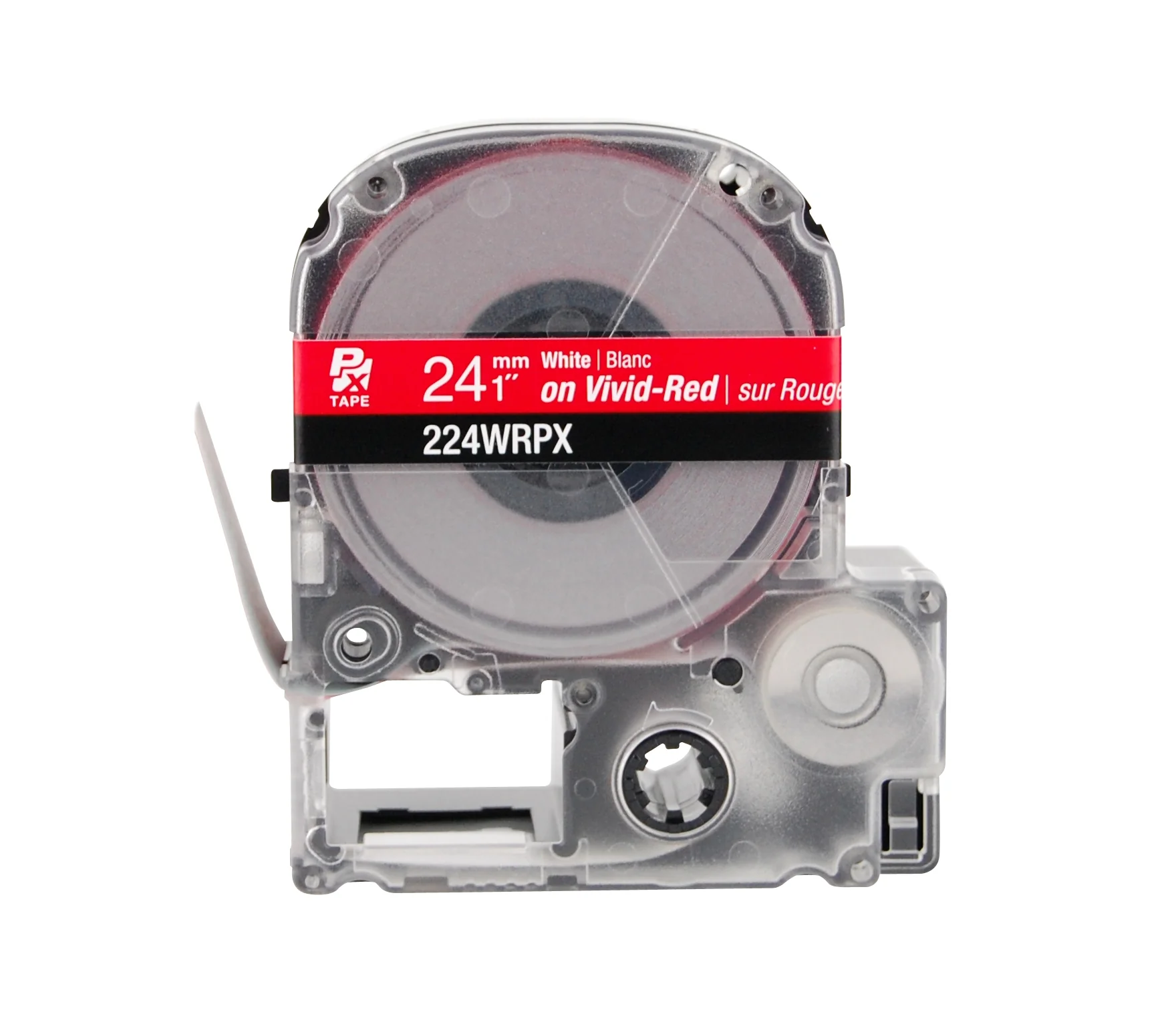 Epson LABELWORKS PX Standard 1" (24mm) x 30 ft White on Vivid-Red Tape - 224WRPX - Image 2