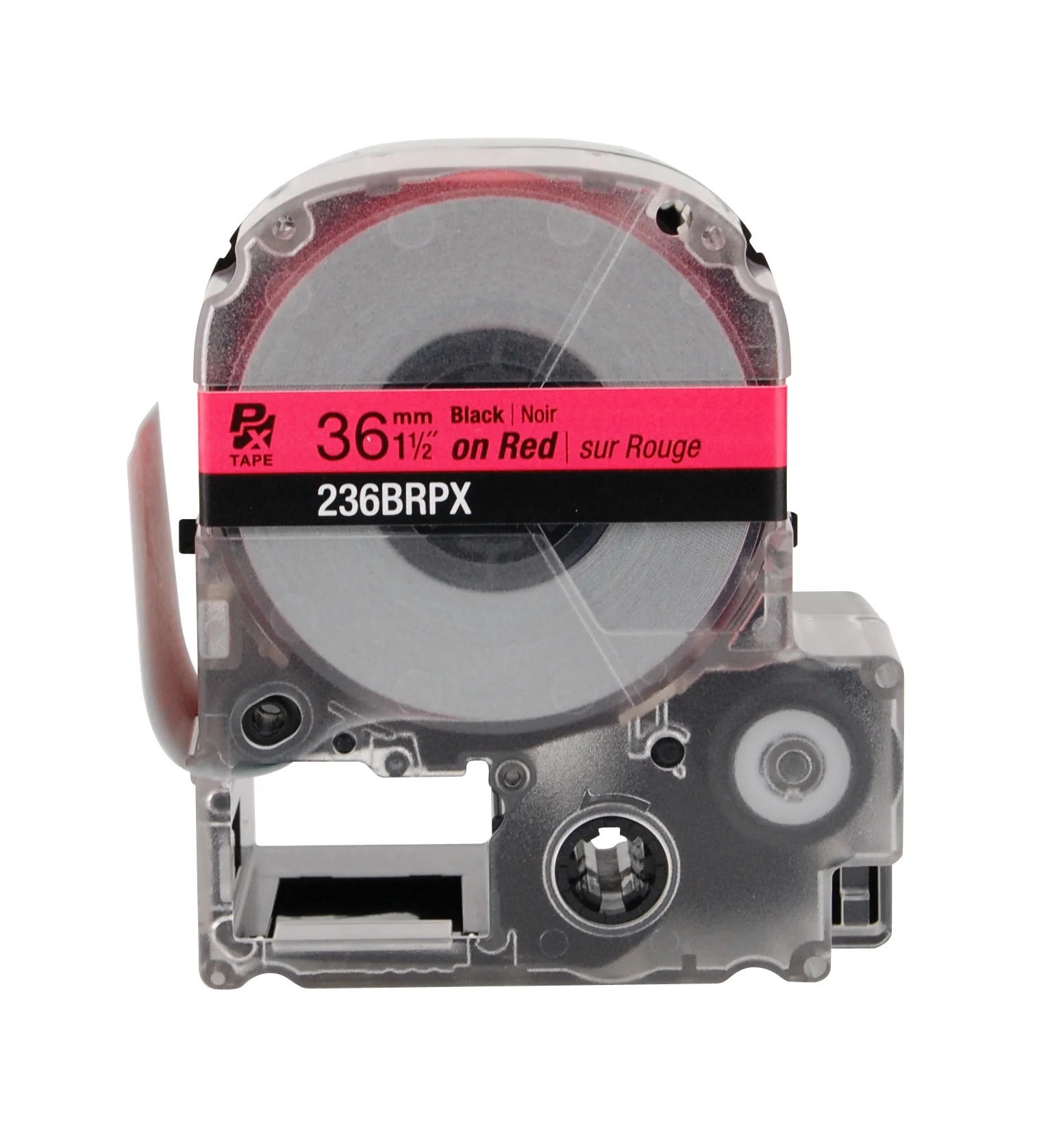 Epson LABELWORKS PX Standard 1½" (36mm) x 30 ft Black on Red Tape - 236BRPX - Image 2