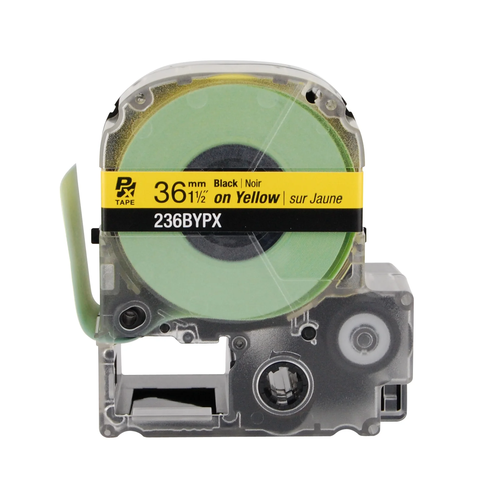 Epson LABELWORKS PX Standard 1½" (36mm) x 30 ft Black on Yellow Tape - 236BYPX - Image 2