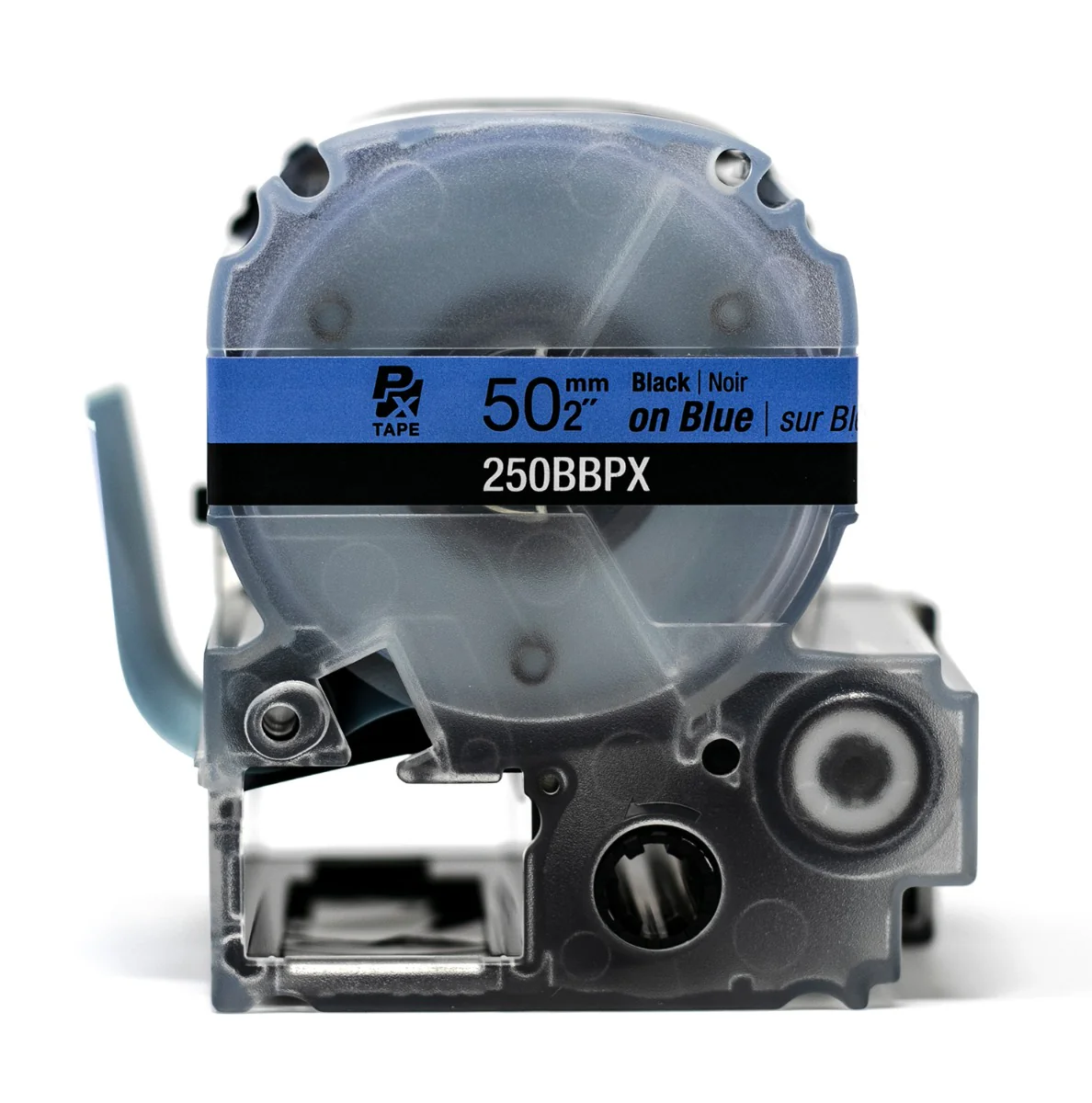 Epson LABELWORKS PX Standard 2" (50mm) x 26.2 ft Black on Blue Tape - 250BBPX - Image 2