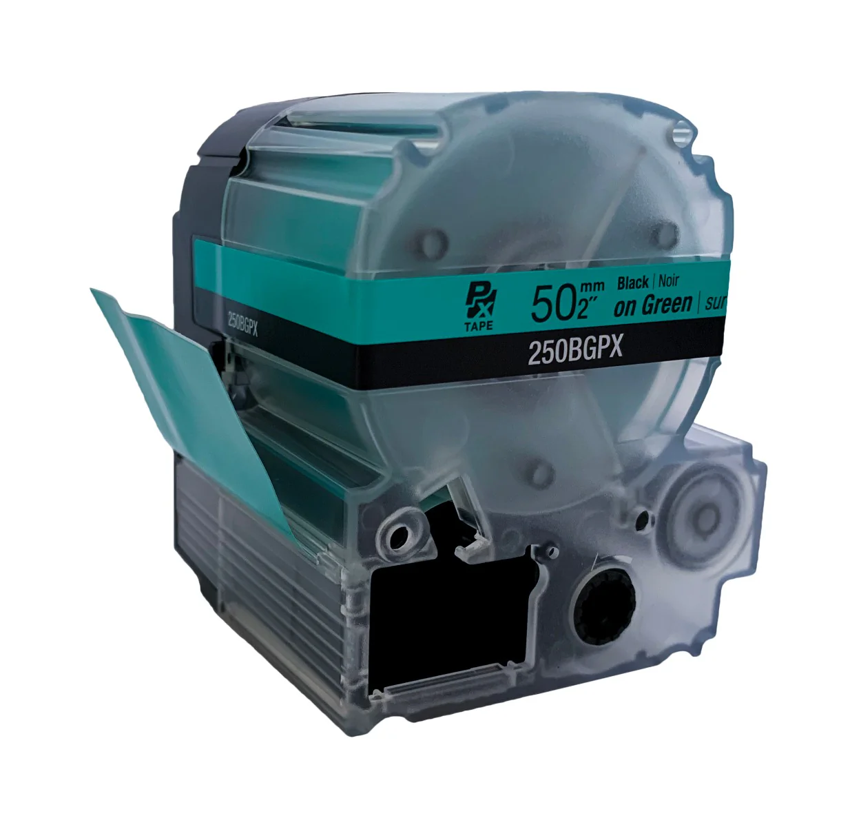 Epson LABELWORKS PX Standard 2" (50mm) x 26.2 ft Black on Green Tape - 250BGPX - Image 3