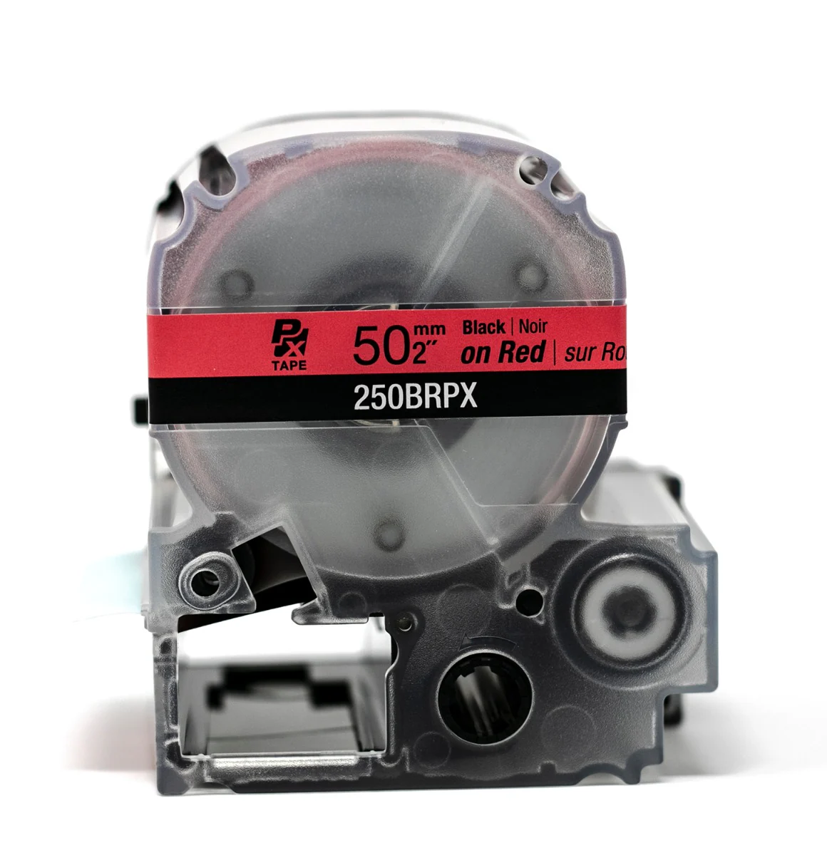 Epson LABELWORKS PX Standard 2" (50mm) x 26.2 ft Black on Red Tape - 250BRPX - Image 2