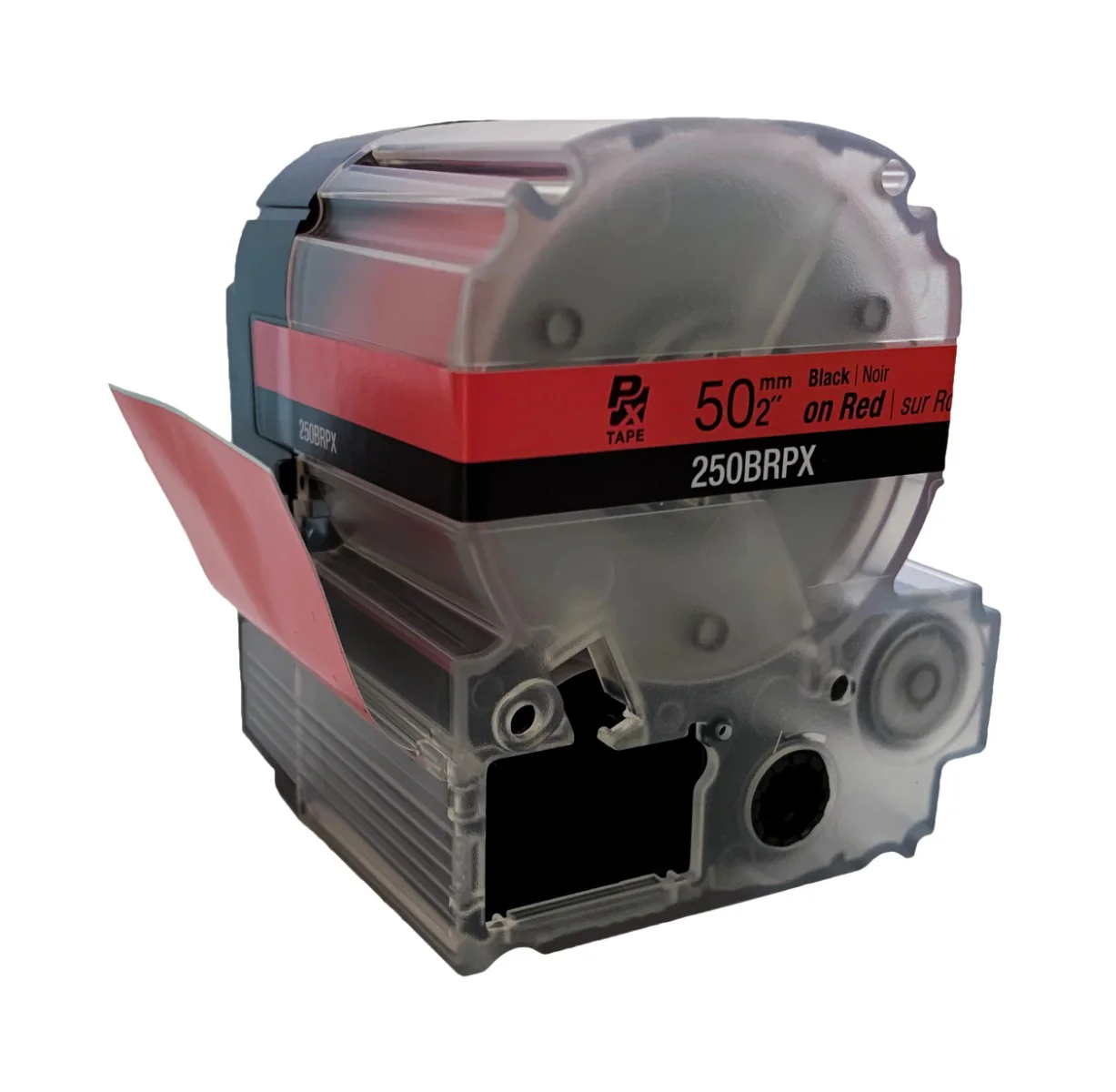 Epson LABELWORKS PX Standard 2" (50mm) x 26.2 ft Black on Red Tape - 250BRPX - Image 3