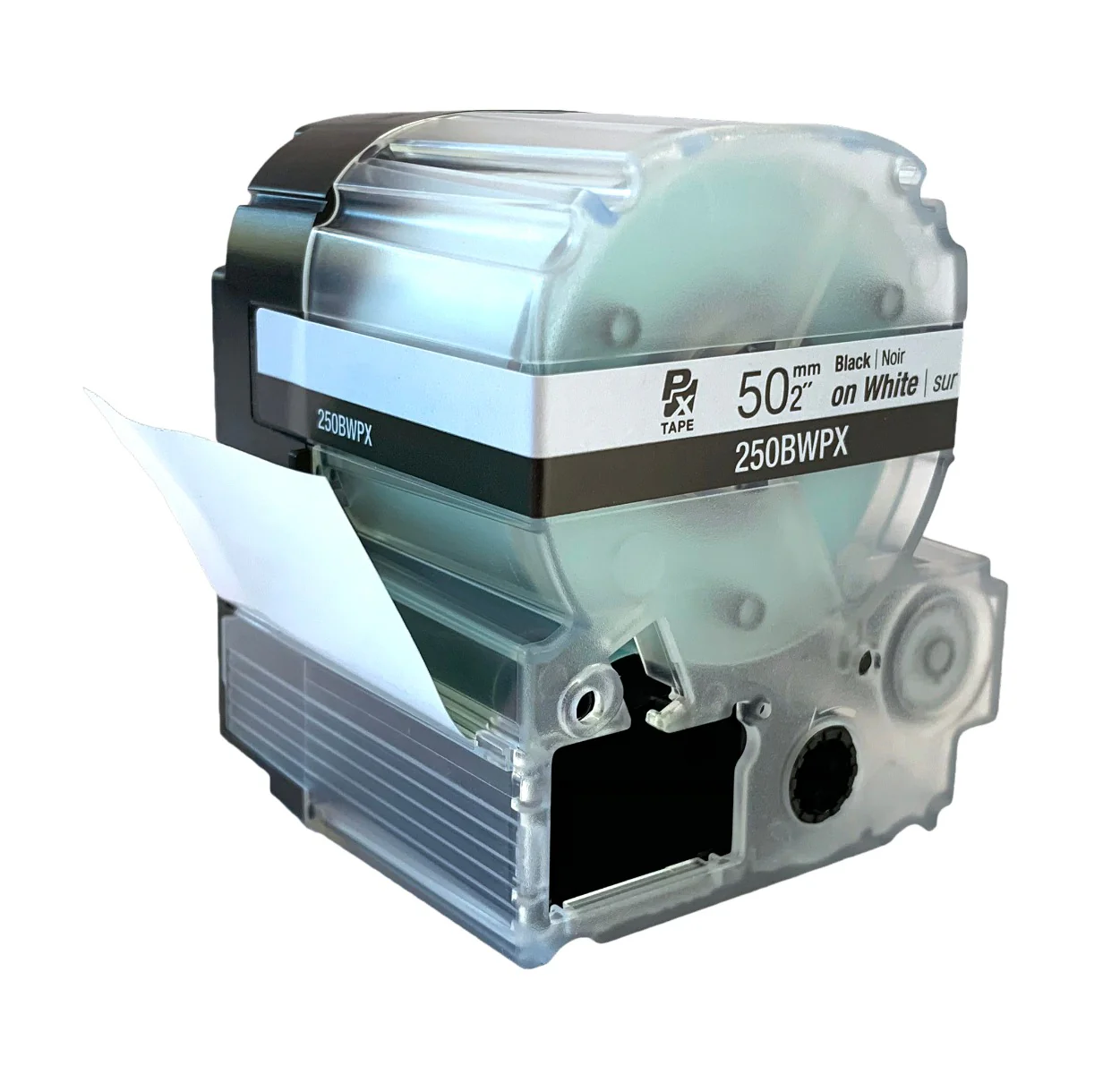 Epson LABELWORKS PX Standard 2" (50mm) x 26.2 ft Black on White Tape - 250BWPX - Image 3