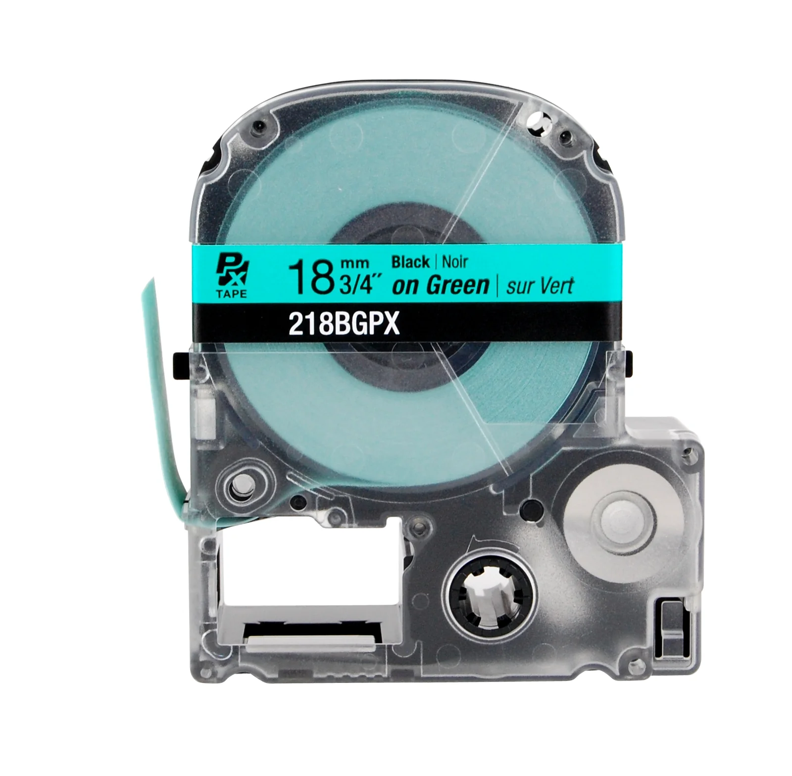 Epson LABELWORKS PX Standard 3/4" (18mm) x 30 ft Black on Green Tape - 218BGPX - Image 2