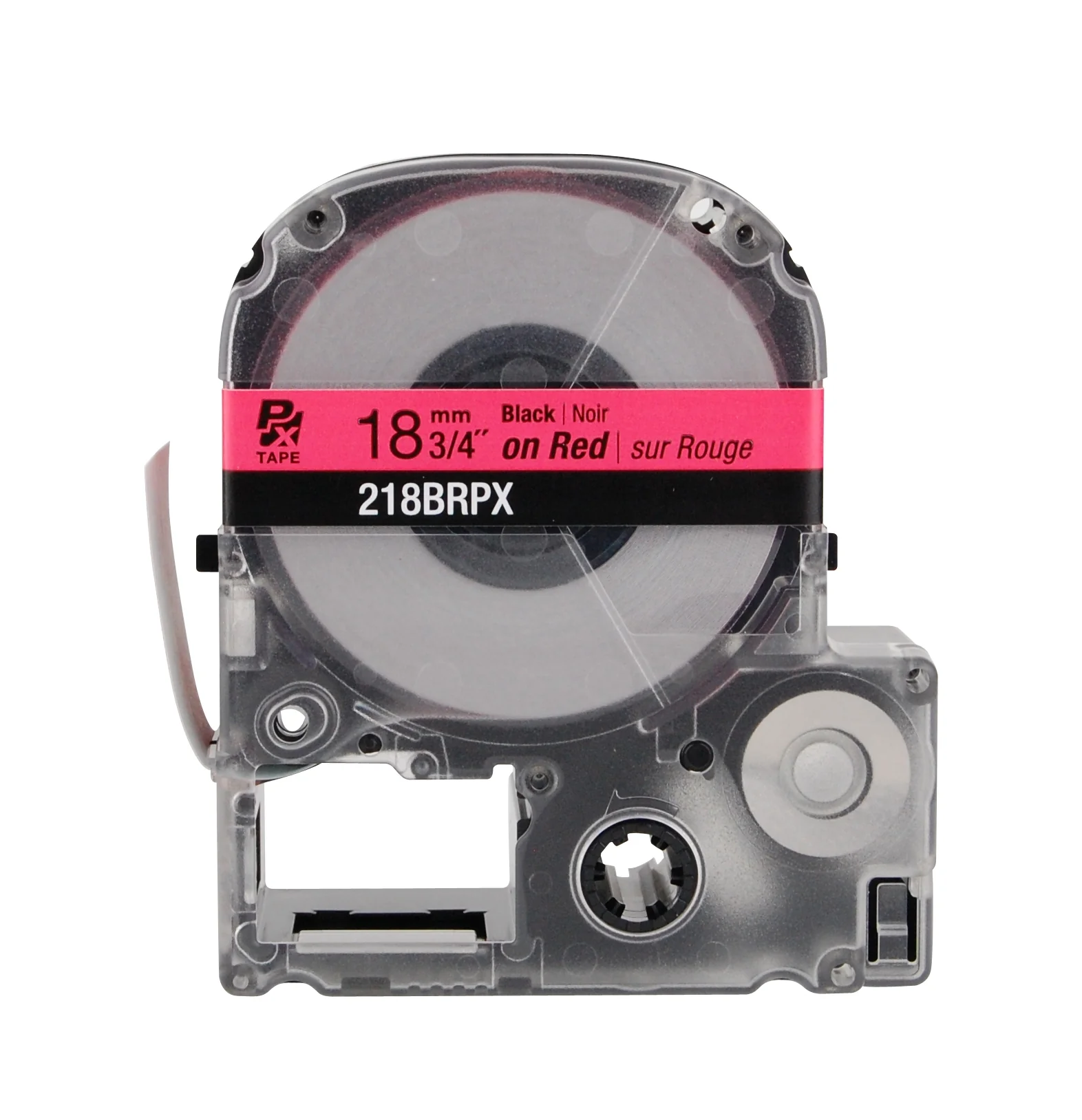 Epson LABELWORKS PX Standard 3/4" (18mm) x 30 ft Black on Red Tape - 218BRPX - Image 2