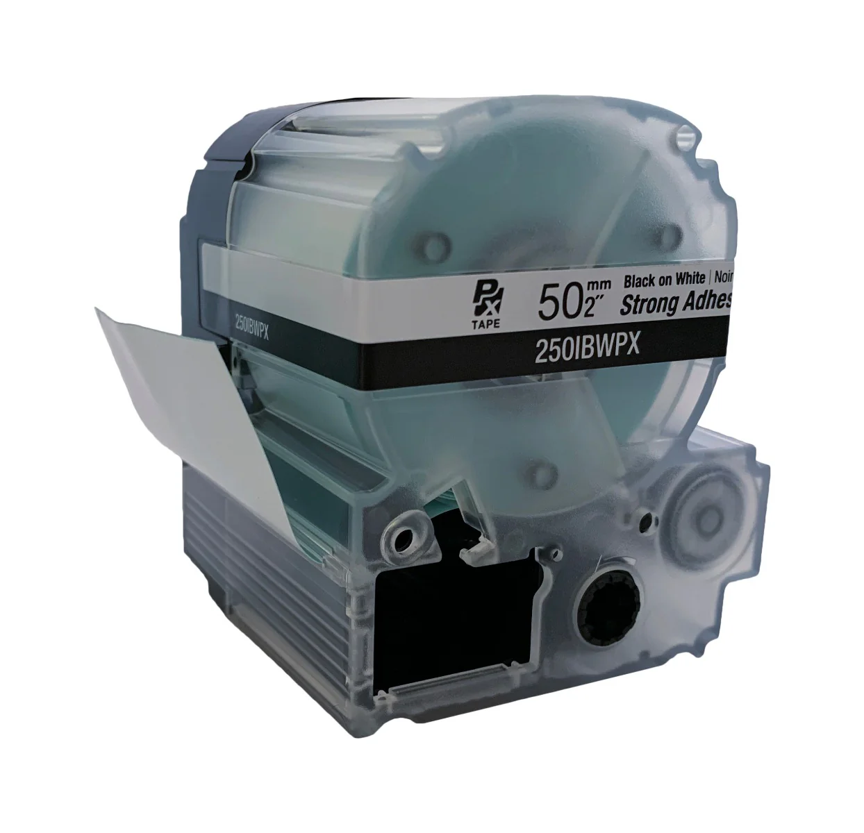 Epson LABELWORKS PX Strong Adhesive 2" (50mm) x 26.2 ft Black on White Tape - 250IBWPX - Image 3