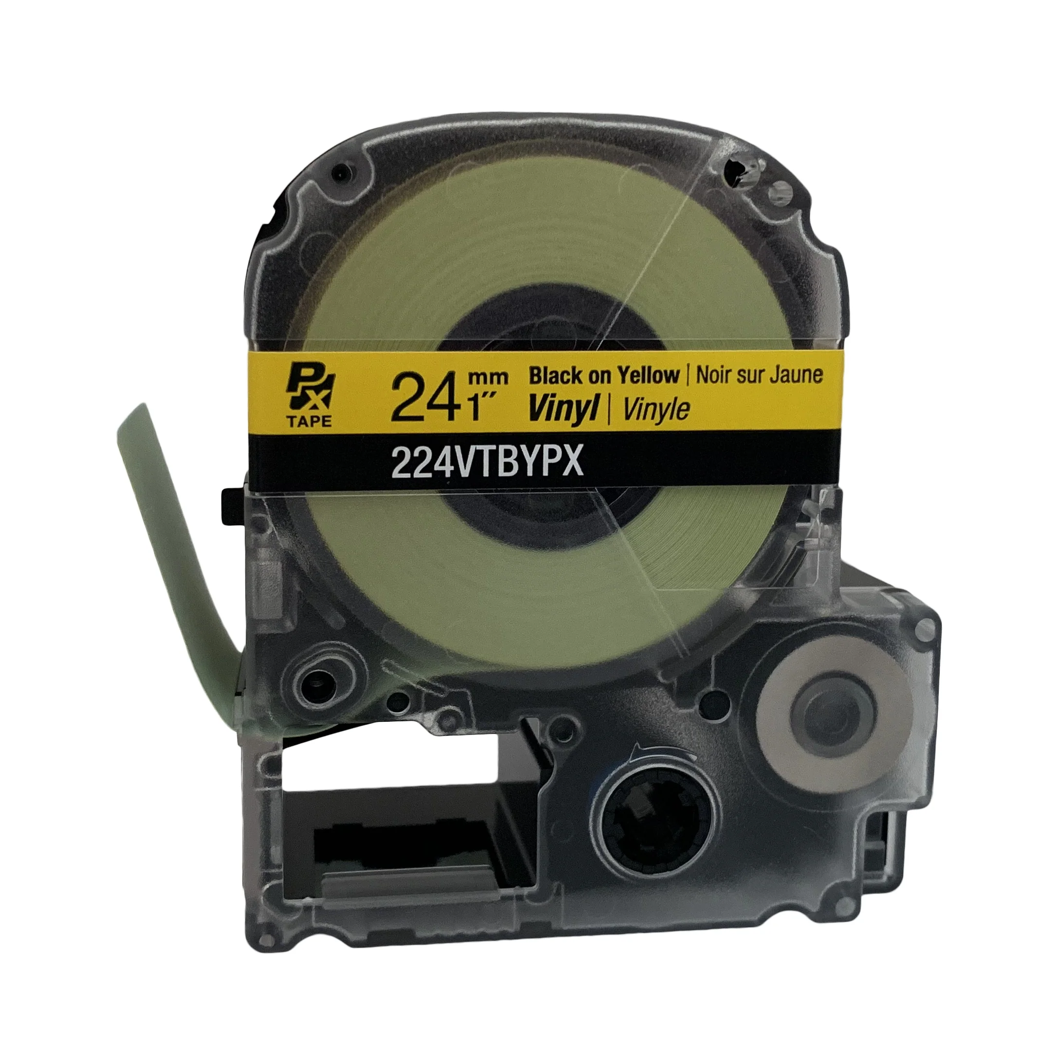 Epson LABELWORKS PX Vinyl 1" (24mm) x 22.9 ft Black on Yellow Tape - 224VTBYPX - Image 2