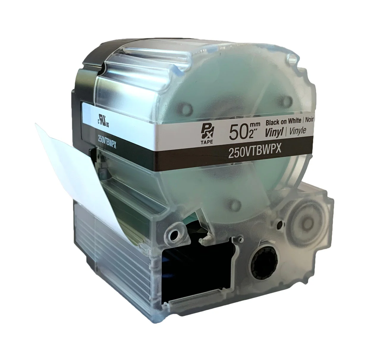 Epson LABELWORKS PX Vinyl 2" (50mm) x 22.9 ft Black on White Tape - 250VTBWPX - Image 3