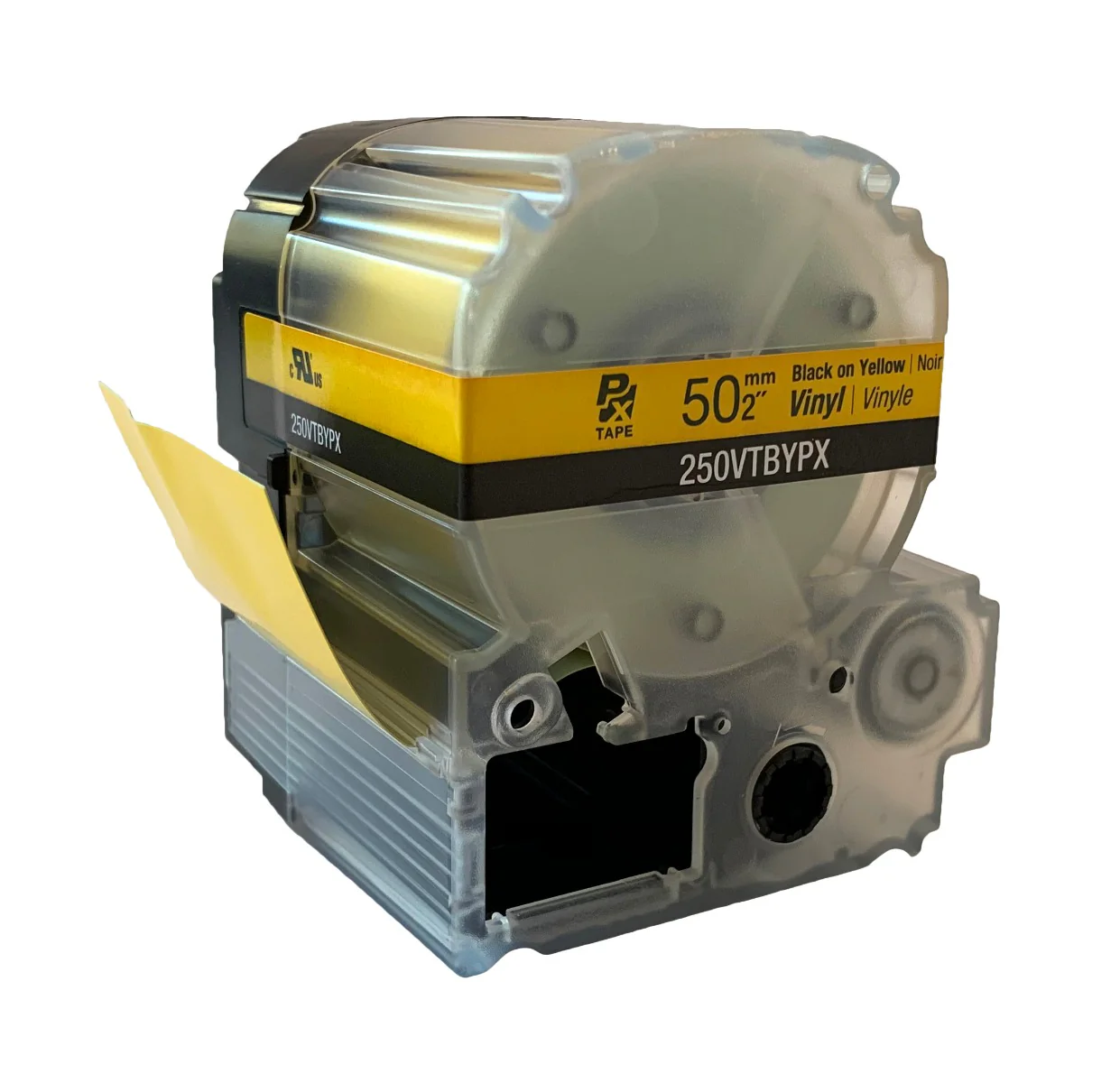 Epson LABELWORKS PX Vinyl 2" (50mm) x 22.9 ft Black on Yellow Tape - 250VTBYPX - Image 3