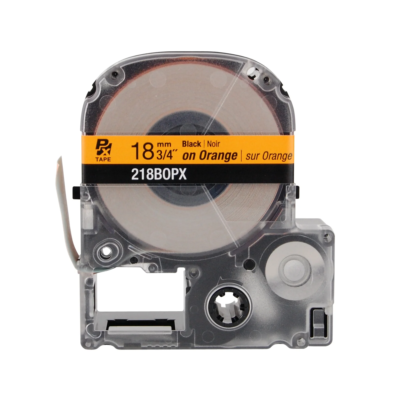 Epson LABELWORKS PX Standard 3/4" (18mm) x 30 ft Black on Orange Tape - 218BOPX - Image 2